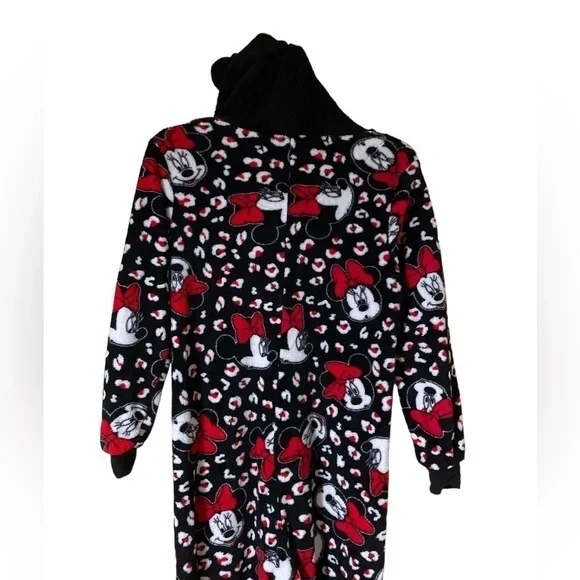 Disney Women’s Minnie Mouse Hooded‎ Full Body Plush Graphic Pajama Cosplay Small - Picture 5 of 8